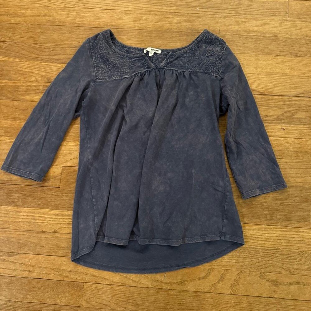 Sonoma blue 3/4 sleeve blouse shirt top size medium M
 b37